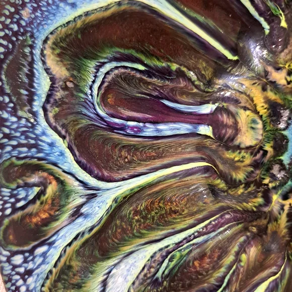 VIRGINIA PORTER Enamel on Copper 7.25" Mid-Century Modern Bowl. Beautiful - Picture 6 of 6